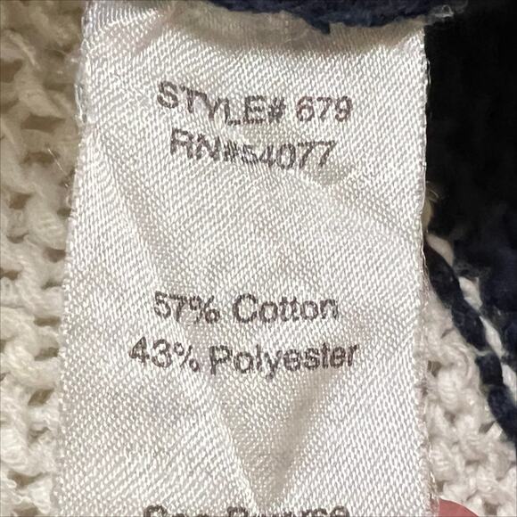 CAbi #679 Skipper Vest Cardigan Sweater Size XS Navy Blue and White Stripes - Picture 5 of 6